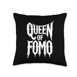 Funny FOMO Queen Sarcastic Cringe Anxiety Meme Overthinker Throw Pillow