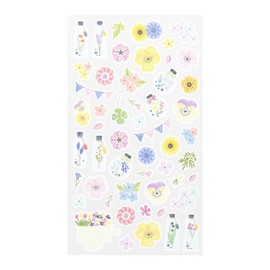 The Stationery Manor! Midori Sticker Marché Pressed FLOWERS Washi Tape Stickers | 2453