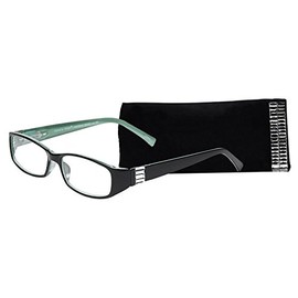 SAV Eyewear Women's Victoria Klein Crystals 9092 Turquoise Rectangular Reading Glasses, 27 mm + 1.25