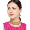 Aheli Antique Gold Tone Choker Necklace Jhumki Earrings Set Studded