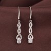 Infinity Dangle Earrings Silver Infinity Drop Earrings for Women Whtie