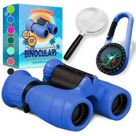 Binoculars for Kids – Perfect Toy for Little Boys and Girls – Extensive Set Incl. Magnifying Glass & Compass – Powerful Magnification 8X21 – 3 to 12 Year Old Kids for Toddler