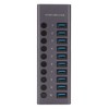 10 Port USB3.0 Hub Splitter Independent Power Supply Charging Data