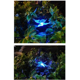 1 Piece Solar Powered Butterfly Garden Yard Stake Color Changing Light LED Gift