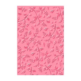 Briartw 3D Embossing Folder for Card Making,Snowberry Clear Plastic Texture Fades Embossing Folder Template for Scrapbooking and Other Paper Craft Album Stamps DIY Decoration
