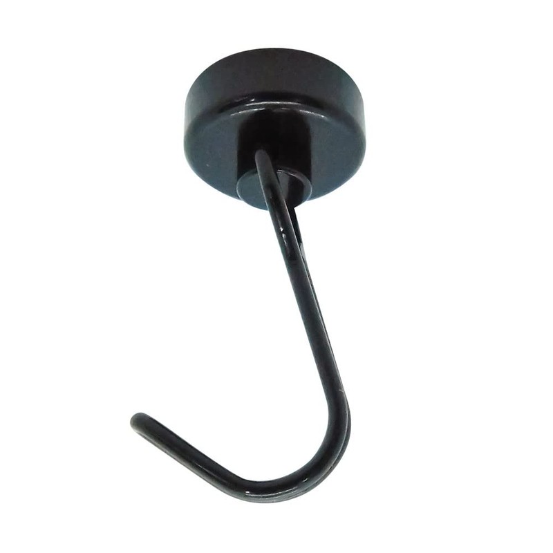 Broadwatch Magnetic Hooks, Set of 10, Black, Strong Neodymium Magnets,