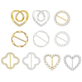 XLTXWD 10 PCS Scarf Rings, Belt Clips for Clothing, Sash Clasps, Ladies' Scarf Rings, Suitable Clips for Clothing, Ladies' Accessories, Elegant Clothing Solutions