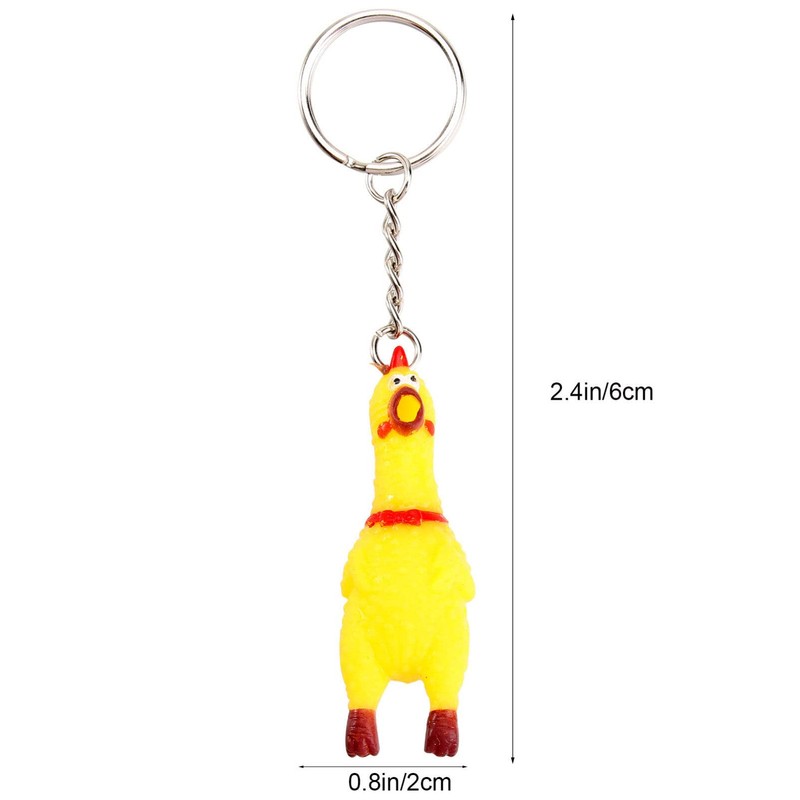 LIOOBO 3pcs Gagar Chicken Shouting Chicken Keychain Screaming Chicken Surprise