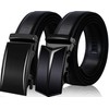 SIAELT Men's Belt—2 Pack Automatic Buckle Ratchet Genuine Leather belt