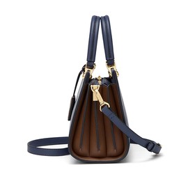 Cnoles Elegant Leather Women's Handbags Top-Handle Satchel with Shoulder Strap Fashionable Shopping Bags for Women, blue