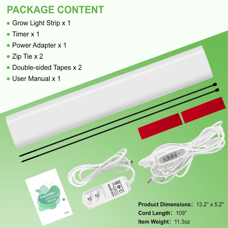 FOXGARDEN Grow Light, Full Spectrum Plant Light Strip for Indoor