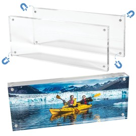 DuraClear 4x10 Panoramic Acrylic Photo Frame - Frameless & Thick Design - Ideal for Photos
