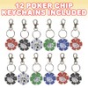 ArtCreativity Poker Chip Keychains for Kids, Pack of 12, Fun
