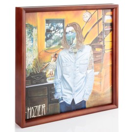 MÖNKE Premium Vinyl Record Frame - Wall-Mounted or Tabletop - Display Your Now-Playing or Favorite Records - This Elegant Vinyl Record Stand Will Fit Most Records (Brown)