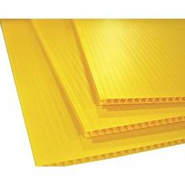 SIBE-R-PLASTIC SUPPLY Corrugated Plastic Cardboard Sign Blank Short Fluted 24" x 18" 4mm HORIZONTAL (YELLOW 10 PACK)