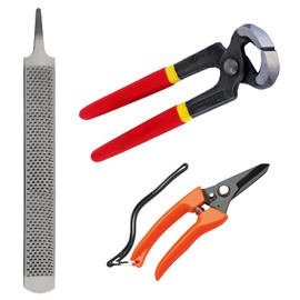 HAICN 3Pcs Horse Farrier Hoof Trimmer Tool Farrier Hoof Tool Kit Mini Rasp Hoof Metal Shears Farriers Hoof Nipper Hoof Clipper Horse Hoof Care for Horses Donkeys