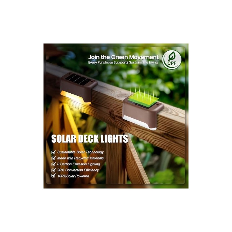 SOLPEX Solar Deck Lights - 16 Pack Outdoor Step Lighting
