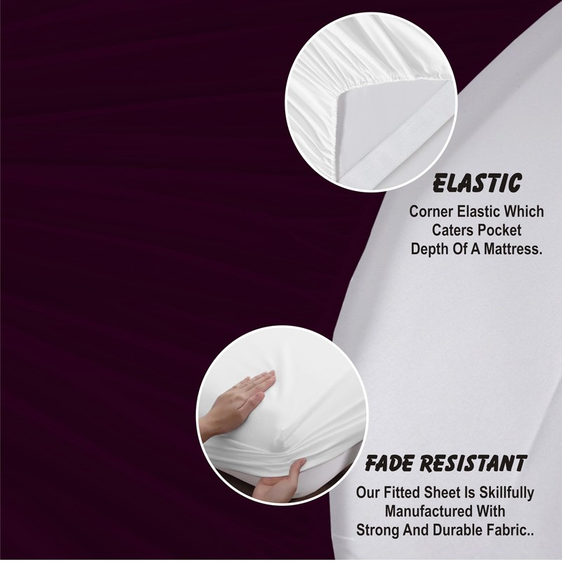 R&Z Plain Luxury Polycotton Fitted Sheet Single, Double, King, Super