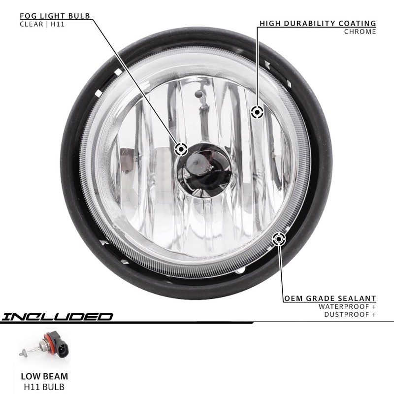 EPIC LIGHTING Halogen Replacement Spec Fog Lights Clear Lens Compatible