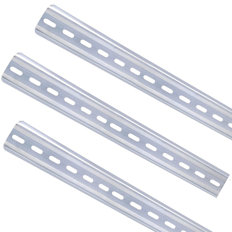 Taiss 3 Pcs DIN Rail Slotted Aluminum RoHS 35mm Wide,