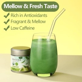 ULTHMOK Ceremonial Grade Matcha Green Tea Powder, 1.06 Oz/30g, 100% Organic & No Additiv