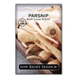 Sow Right Seeds - Half Long White Parsnip Seeds for Planting - Non-GMO Heirloom Packet with Instructions to Plant an Outdoor Home Vegetable Garden - White Flesh Root Parsnip - Spring and Fall (1)