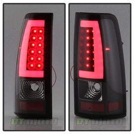 ACANII - For Black 1999-2002 Chevy Silverado 1500 99-06 GMC Sierra LED Tube Tail Lights Lamps