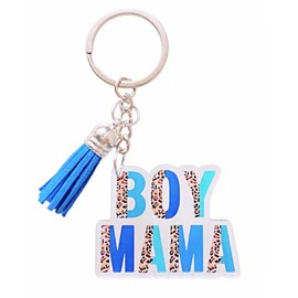 Jgrprlq Boy Mama Keychain Boy Mom Gifts Mother's Day Gift for Women New Mom Birthday Gifts from Son