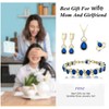 LMXXVJ Created Blue Sapphire Women Jewelry Sets,Birthday/Anniversary/Mother’s Day/Prom Jewelry Gifts