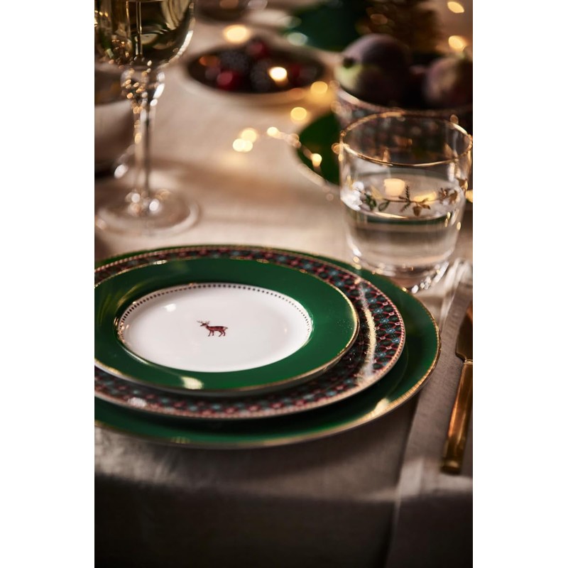 Pip Studio Love Birds Breakfast Plate Dark Green 21 cm