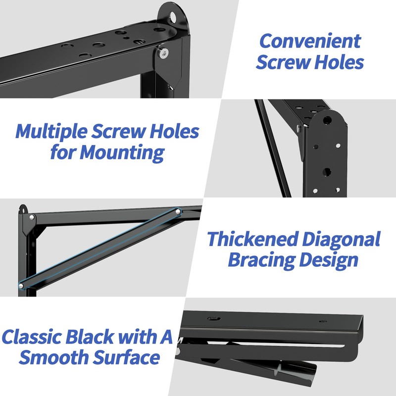 LSK 24 Inch Folding Shelf Brackets, Heavy Duty Collapsible Shelf