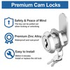 BOZXYE 6 Pcs Cabinet Locks with Keys, 5/8" Cam Locks