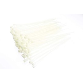 Olive-G Reusable Unlock Type Cable Ties 5x200mm Nylon 100pcs Set (White)