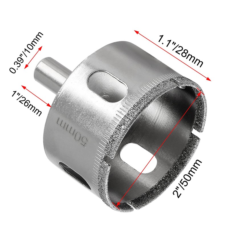 Luomorgo 50mm/2 inch Diamond Hole Saw, 1.1 inch Cutting Depth