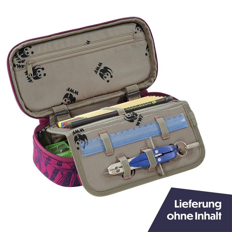 coocazoo PencilDenzel "WWF Anemone-Trail" Pink Pencil Case, Geo Triangle Compartment,