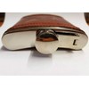 Stainless Steel Hip Flask with Union Jack Brown Leather Cover,