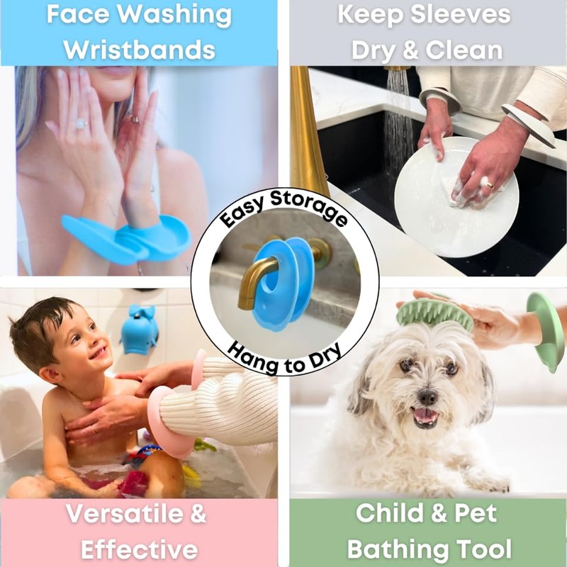 LiquiBands Face Washing Wristbands – No More Wet Sleeves -
