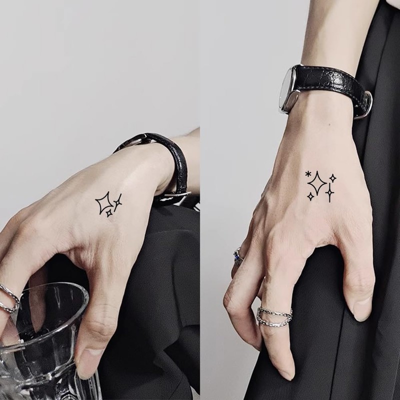 Oottati 2 Sheets Small Tiny Temporary Tattoo Stickers Starts