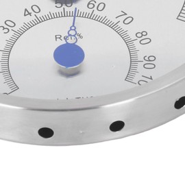 Stainless Steel Round Thermometer Outdoor Thermometer Hygrometer Waterproof Large Weather Thermometer Heat Resistant (with Bracket) (with Stand)