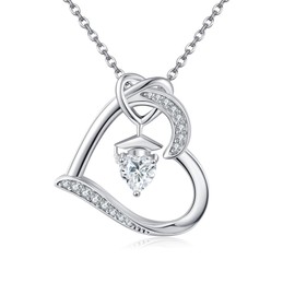 DAYLINLOVE Graduation Necklace S925 Sterling Silver Class of 2024 Bachelor Cap Necklaces Class of 2025 Heart Pendant College High School Graduation Jewellery Gifts for Women, Sterling Silver, No