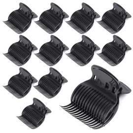 Tbestmax 12 Pack Hot Roller Clips for Hair Curler Claw Clip Replacement Hair Section Styling for Women Girls - Black