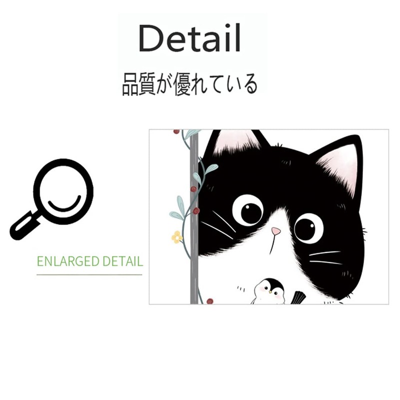 Fujitoya Wall Sticker Cat 3D Wall Decor Scandinavian Door Wallpaper