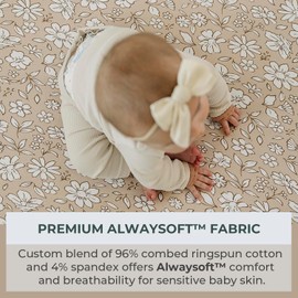 Pobibaby - 2 Pack Premium Bassinet Sheets for Standard Bassinets - Ultra-Soft Jersey Knit, Stylish Floral Pattern, Safe and Snug for Baby (Bassinet Sheets - Meadow)