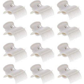 Hot Roller Clips Plastic Hair Curler Claw Clips Roller Clips, 12Pcs Hot Roller Clips Hair Curler Claw Clips Replacement Roller Clips,Hot Roller Clips Plastic Hair Curler Claw Clips Roller Clips,White