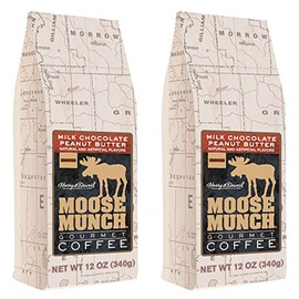 Moose Munch Gourmet Ground Coffee by Harry & David, 2/12 oz bags (Milk Chocolate Peanut Butter)