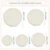 NICENEEDED 5 Pcs Reusable Fabric Bowl Covers, Linen Cloth Bowl