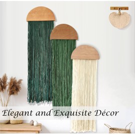 Induslyfe Macrame Wall Hanging 3 pcs Tapestry Woven Boho Home Chic Wall decor Bohemian Geometric Art Decor Bedroom Nursery Apartment Dorm Decoration Minimalistic Sage Green gift Birthday Xmas