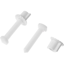 2Pcs White Plastic Toilet Seat Screws and Nuts with Washers,Toilet Parts,Toilets and Toilet Parts, Hinge Bolts Screws Hinges Replacement Parts for Mounting Toilet Seats Toilet Lid Toilet Seats