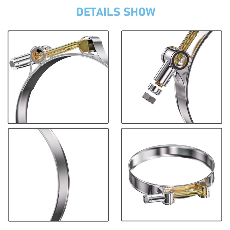 PEROMI 10Pack T Bolt Hose Clamp 58-65mm for 2" Hose