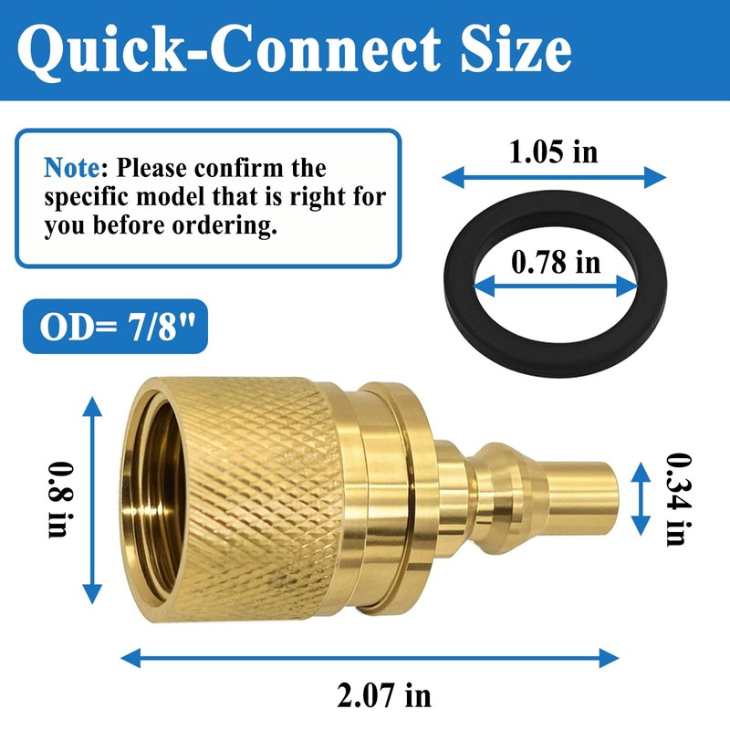 Alsoyixia F276329 Propane Cylinder Fill Plug, 7/8" Female POL, for